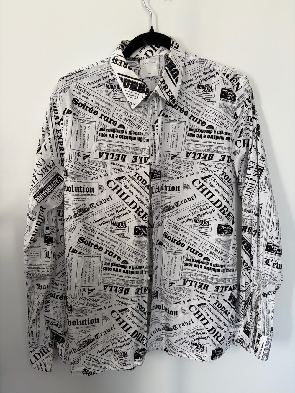 Sandro Newspaper Slim Fit Shirt - Medium - Picture 3 of 14